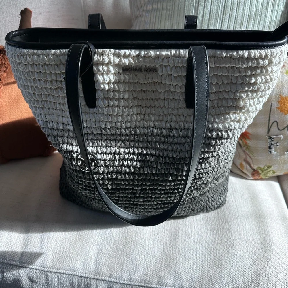 Michael Kors Black and White Ombre Tote - Picture 1 of 6